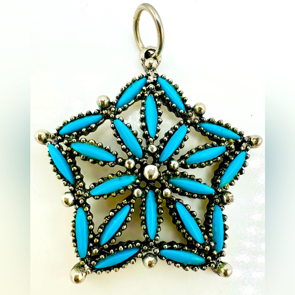 🌺Vintage Faux Turquoise Southwestern Style Pendant (no chain included)🌸🌺
